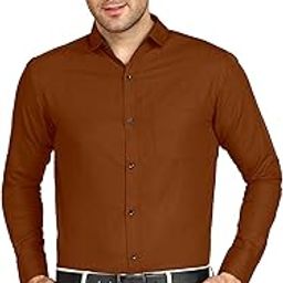 Men's Cotton Regular Fit Spread Collar Long Sleeve Solid Plain Formal Wear Shirt with Patch Pocket - Stylish, Comfortable, Office, Formal Everyday Wear-image-87