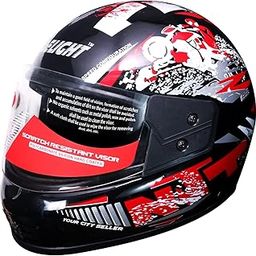 STiSS Full Face Motorbike Helmet with Silicon Unbreakable Glass || Strong and Durable Material || Comfortable Fit(6jali Red)-26
