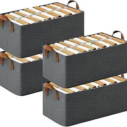 Fuelbyte Steel Frame Wardrobe Organizer for Clothes with Metal Frame Rectangle Storage Baskets for Clothing Fabric Storage Box with Handles Shelf Basket for Storage Clothes Pants Jeans (26 LTR, 4 pcs)-picture-28
