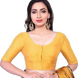 Yellow Cotton Tussar Stitched Blouse (D-005180A-YELLOW)-image-9