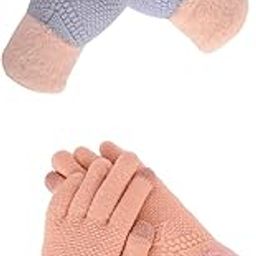 Women's Touchscreen Winter Woollen Pack of 2 Pairs Gloves For Cold Weather (SGD-11621164) (Multicolor, Free Size)-image-81