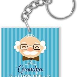I Love You Grandpa Keychain Keyring for Grandad Fathers Day 2.5 inches Acrylic Multi-picture-13