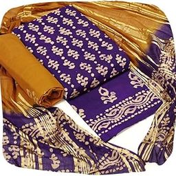 Women's Rajasthani Jaipuri Cotton Battik Print Hand Dyed Ethnic Daily Festival Office Suits Set Dress Material with Pure Cotton Gold Designs Dupatta-image-87