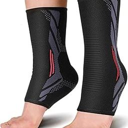 serveuttam Nylon Ankle Support Brace Adjustable Sleeves - Running Compression Foot Brace For Men Women | Ankle Binder Pain Relief For Ankle Sprained (Maroon) (Blue Black, Xl) (Red, L)-picture-18