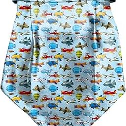 Sky Blue Aeroplane Printed Cravat with Matching Pocket Square for Men - Scarf Neckwear Cravat for Men with Matching Pocket Square-picture-10