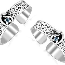 925 Sterling Silver BIS Hallmarked Antique Designer Toe Ring For Women-image-69