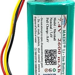 MAENT® 7.4V 2600/2900/3200/3400 mah Lithium Ion Bluetooth Speaker Battery Compatible with Marshall Emberton 1001908 1005696 C406A2 (7.4V) – Not Compatible with Tribit Stormbox Speaker (2600mah)-16