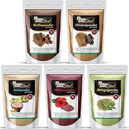 Online Quality Store Amla, Reetha, Shikakai, Bhringraj and Hibiscus Powder for Hair |hair mask for dry and frizzy hair |hair pack powder |hair pack combo |hair mask for smoothening hair,1400g-image-11