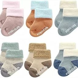 Newborn Baby Socks Warm Woolen Ankle Length for Kids (0-6 Months) Winter Socks for Baby Boys and Girls-image-52