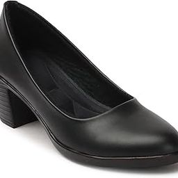 Women Stylish Pump Block Heel Slip On Bellies AK1-Parent-image-2