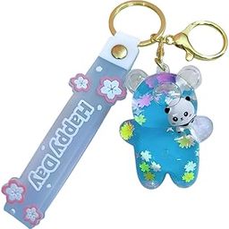 AMANVANI Cute Keychain Liquid Floating Panda Keychain Key Ring Water Glitter for Kids Stylish Panda Keyring 3d keychain 1 pcs | Rubber, Acrylic, Metal-image-51