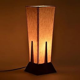 ExclusiveLane Sheesham Wooden 'Pyramid' Table LED /CFL Lamp for Bedroom & Living Room (14 Inch, Wood, Without Bulb, Pack of 1) |Bedside Table Lamp Side Table Lamps for Home Decoration Office Side Lamp-2