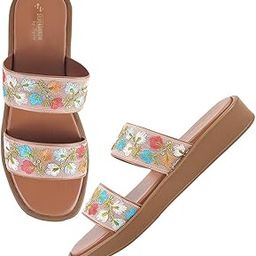 Women's Walko Flat Fashion Sandals Without Strap|Suitable for Ethnic Wear-image-63