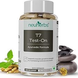 Neuherbs Ayurvedic T7 Test On [Approved by Ministry of AYUSH] For Men, With Shilajit, Ashwagandha, Gokshura, Kali Mirch, Safed Musli, Kapikachhu seed for Muscle Growth, Strength, Stamina & Vitality | 60 Capsules-16