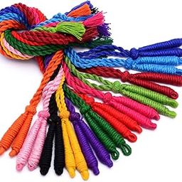 Beadwaala Adjustable Handmade Necklace Thread, Choker Necklace Jewellery Cotton Cord, Full Length 15" Jewelry Supplies, Multicolour Dori Pack of 12 Jewellery Making (DORI-004)-image-14