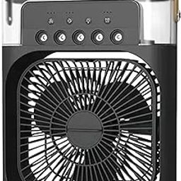 Drumstone 𝟏𝟓-𝐘𝐞𝐚𝐫 𝐖𝐚𝐫𝐫𝐚𝐧𝐭𝐲 -Fast-Speed Portable Air Cooler with 7 LED Lights, 1500mAh Battery, Timer, and 3 Spray Modes | Efficient Spray Fan with Battery Backup for 2 Hours Black-image-41