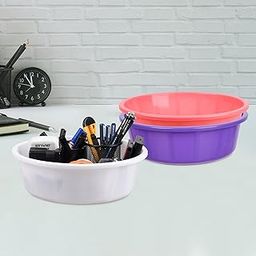 Homestic Pack of 3 Desk Organizer | Stationery Organizer | Multipurpose Organizer | Office Supplies for Pen-Pencil-Staplers | Desktop Organizer | 6 LTR | Purple & Pink & White-image-97