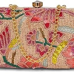 Women's Multicolor Hand Embroidery Box Clutch Purse Bag with detachable Sling (Box117)-image-15