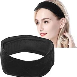 Headband, Velvet Fashion Headband Wide Headband Headwrap, Yoga for Girls Women Running(black)-image-1