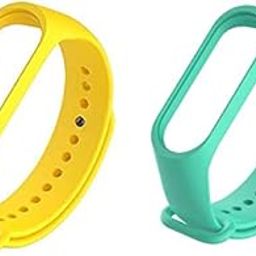 Liddu Wristband Replacement Band Strap Belt for Xiaomi Mi 3 & Mi 4 Bands (Combo Pack, Pack of 2) (Yellow, Sea Green, Xiaomi Mi Band 3)-32