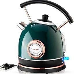Jukkre Vintage-Style Electric Kettle – 1.7L Capacity, Quick Boil, Analog Temp Gauge, Auto Shut-Off, Anti-Scald Handle, Green & Copper Body – Elegant & Functional Design-image-49