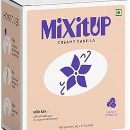 Mixitup Nutritious Creamy Vanilla Milk Mix, Zero Refined Sugar, Sweetened with Jaggery, Healthy & Tasty, Kids Friendly, Packed with essential vitamins and minerals, 24 sachets-image-95