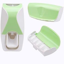 BRILORA Wall Mounted Hands-Free Toothpaste Dispenser with 5 Toothbrush Holder – Dustproof Automatic Detachable Bathroom Organizer Set-image-23