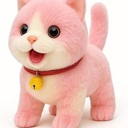 Interactive Walking Cat Toy with Meow Sound – 30 cm Soft Plush Kitten, Battery Operated Pet Toy for Kids (Pack of 1)-11