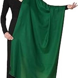 Womens Extra Fine Wool Stole, Solid Design, Green-image-70