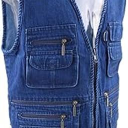 LOOM TREE® Mens Denim Leisure Outdoor Fishing Vest Photography Multi-Pocket Jacket XL | Fishing | Clothing, Shoes & Accessories | Vests-image-56