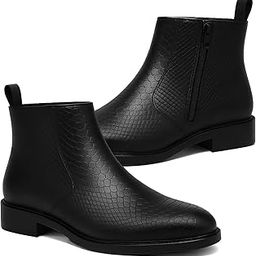 ORION-X Men's Vegan Leather Chelsea Boots – Classic Almond Toe Ankle Boots with Textured Finish | Formal & Smart Casual Boots-image-40