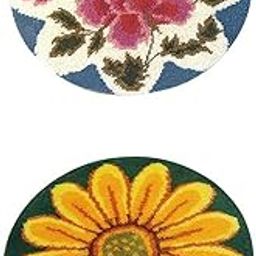 CLUB BOLLYWOOD The Style Sutra 2 Sets Latch Hook Rug Kit DIY Flowers Carpet Craft Rug Making for Adults|Crafts | Needlecrafts & Yarn | Rug Making | Latch Hooking-picture-5