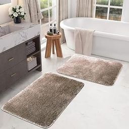 ITALFLOOR Non Slip, Soft Microfibre Washable Doormate with 1.5 inches Thick Micro Piles for Batroom,Kitchen,Room Entrance,Bedrooms(Pack of 2) (16x26 inches-Beige)-image-32