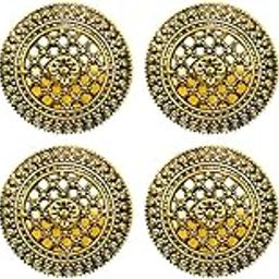 Ani Accessories Net Design Metal Shank Button for Coat Blazer Suit, Sherwani, and Bandhgala Indian Dresses Sports Coat Uniform Jacket (Pack of 8 Small, Antique Golden)-88