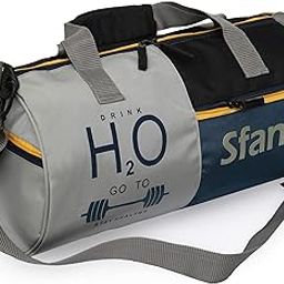 Sfane Gym Bags for Men with Separate Shoe Compartment Sports Gym Bags for Women Unisex Duffle Bags for Gym for Carry & Travel Adjustable Duffel Bags Sports Bag - Grey & Navy Blue-image-11