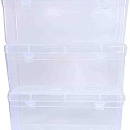 Feliz Sunrise Clear Plastic Medium Rectangular Storage Box Size 8.75 x 3.75 x 3.5 inches (Set of 3)-14