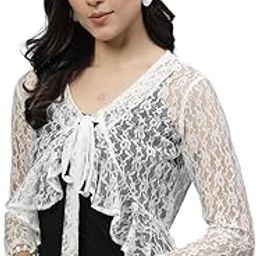 Women White lace Shrug-21