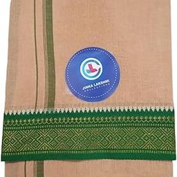 Cotton Lungi For Men 2 Meters With Zari, Dhoti for Men Beige Color Unstitched Pack of 1 Multicolor-image-43