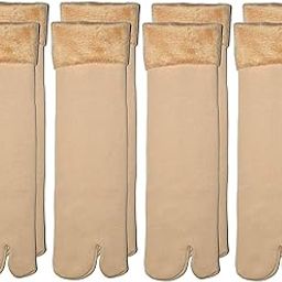 Winter Thermal Fleece Toe Dark Colour Wool Heavy Duty Warm Ankle Length Socks Women/Men/Girls Winter Socks (Cream, 4 Pairs)-image-65