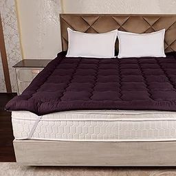 AVI Super Soft 500 GSM Microfiber Mattress Topper for Double Bed Size 72x72 Inch | All Season Comfortable Sleep 2 Inch Thick Mattresses Padding Double Size -(Wine, 6x6 Feet, 4 Corners Elastic Band)-image-29