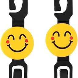 MeeTo Smiley Face Car Seat Headrest Hooks – Universal Vehicle Back Seat Hanger for Bags, Groceries, and Purses – Cute and Durable Car Space Saver Organizer Handbag Hook Clips Storage Holder (PC4)-image-98
