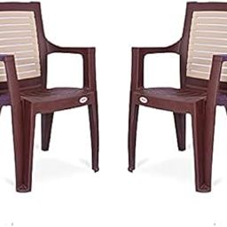 Supreme Colours Double Colour Heavy Duty Plastic Chair for Home, Office and Garden (Brown, 2)-image-32