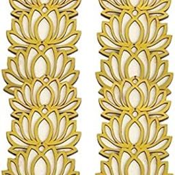 Sanvatsar Home White Golden Lotus 4 Inch Set of 12 Wooden Cutout DIY Rangoli Kit | Decorations for Diwali, Dusshera Wedding Rangoli, Pooja, Decorations, Festival Gift (Cream)-33