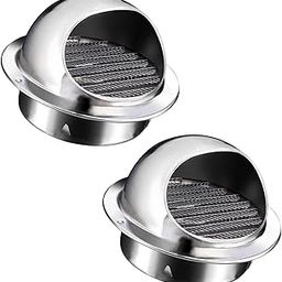 LOOM TREE 2 x Round Wall Vent Outside Cap Built in Fine Mesh for Kitchen-picture-2