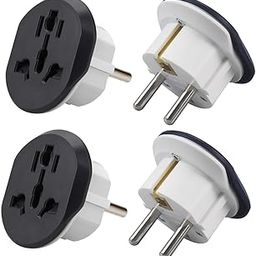ECVV - 4 Piece Plug Converter, UE, US, EU, UK, AU, CN to KSA/EU/Germany, Travel Adapter, Universal Travel Adapter for Business Travel, Vacation, Hotel,-image-37