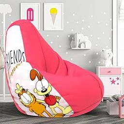 Biggie Bean Bag with Beans Filled XL- Official: Garfield Bean Bags - for Kids - Max User Height : 4 Ft. - Weight : 30 Kgs(Model: Garfield_ARTWORK-13 - Pink, Faux Leather)-picture-25