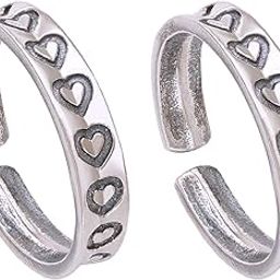 925 Sterling Silver Adjustable Antique Heart Toe Rings gift For Women | Chandi Bichiya | With Certificate Of Authenticity-image-42