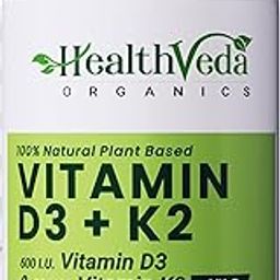 HEALTH VEDA ORGANICS PRIVATE LIMITED Vitamin D3 (600 IU) + Vitamin K2 as Mk7 (55Mcg) | 60 Veg Tablets | Supports Healthy Bones, Boosts Immune System | For Men & Women-11
