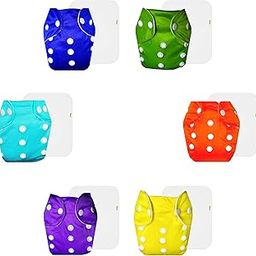 Dumbledo Lite Cloth Diaper with Cotton Insert (Pack of 6) | Dry Feel and Comfortable | Breathable | Adjustable Snaps | Worry-Free Diapering | 3 Months – 2 Years | Unisex Baby-image-95
