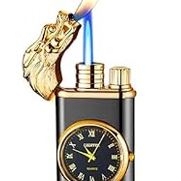 Lambent 𝟏𝟓 𝐘𝐄𝐀𝐑𝐒 𝐖𝐀𝐑𝐑𝐀𝐍𝐓𝐘 Creative Unique Lighter with Soft & Jet Blue Flame, Butane Refillable, Flame Adjustment, Frosted Shell, and Ergonomic Grip for Daily Use-4